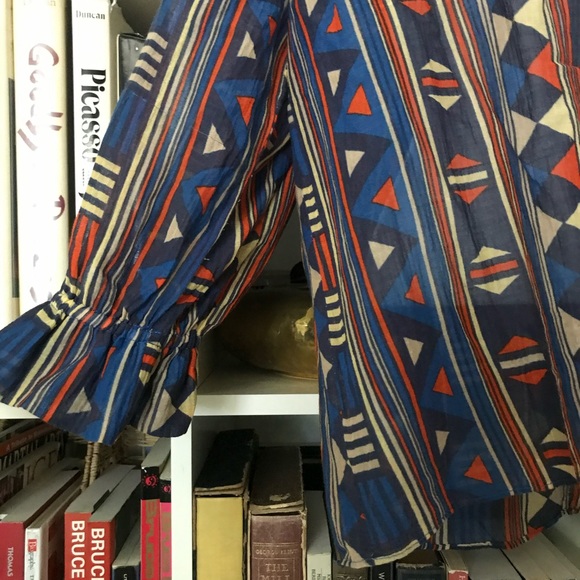 Marc Jacobs Lace-up Sheer Geometric Print Blouse - Picture 9 of 9